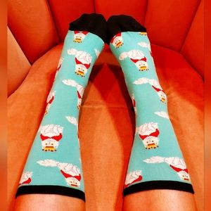 Teal Cat Print Socks